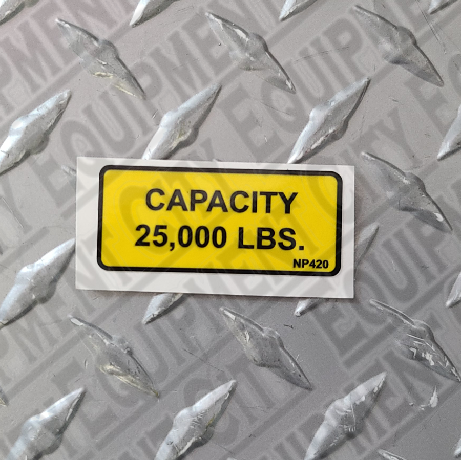 Rotary NP420 25000LB CAPACITY DECAL